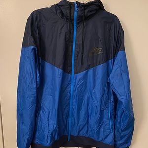 Nike Windbreaker Hoodie Sportswear Jacket Size XXL Navy Blue and Royal Light
